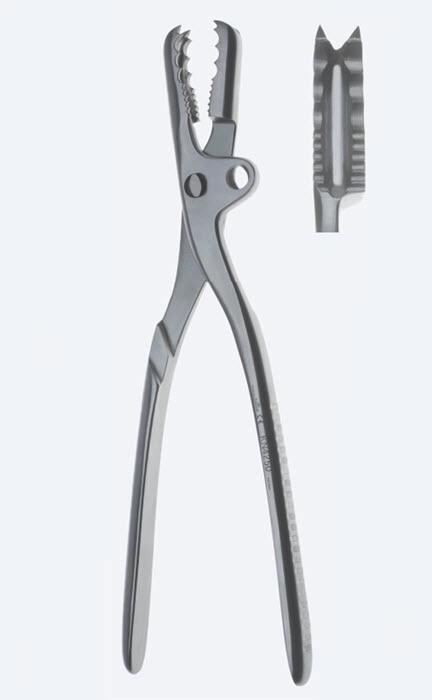 Зажими, хірургічні, "Farabeuf", для утримання кісток, прямі, ширина 9 мм, загальна довжина 230 мм, 9 1/8". Бренд - Asanus Medizintechnik Gmb, Німеччина